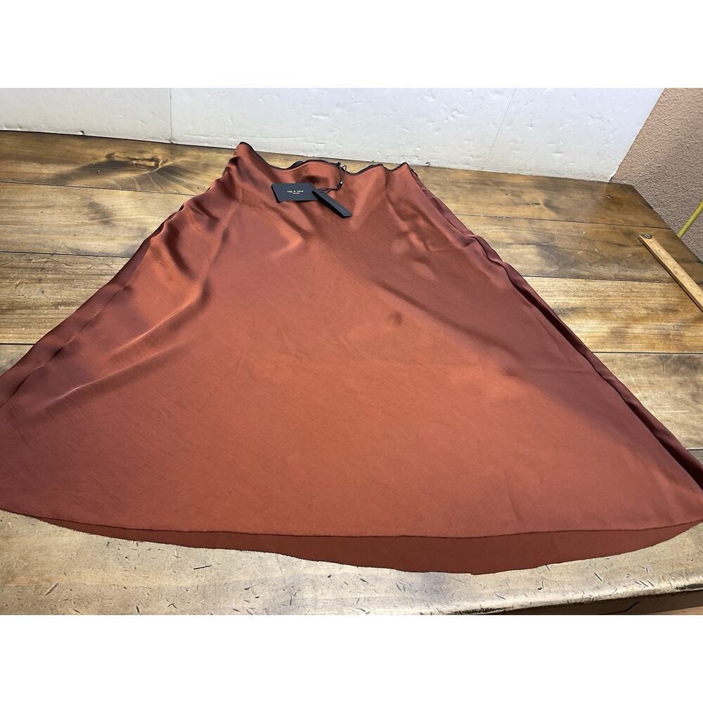 NWT Rag & Bone Jaci Satin Skirt Color Mahogany Size 8 - Picture 4 of 11
